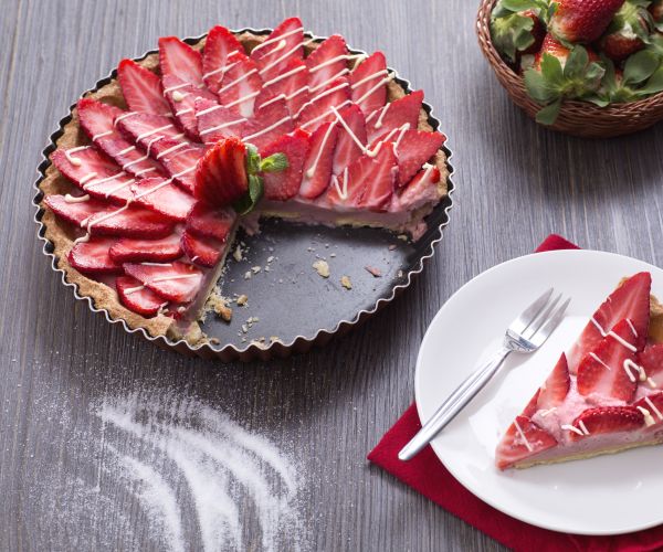 Tarte avec curd aux fraises