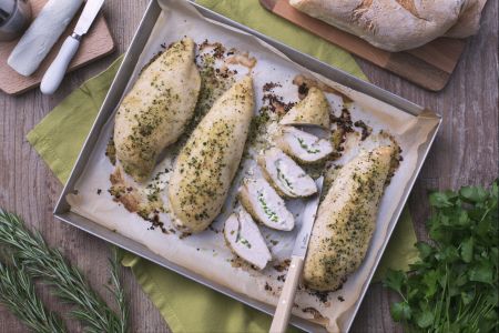 Poches de poulet au chèvre au four