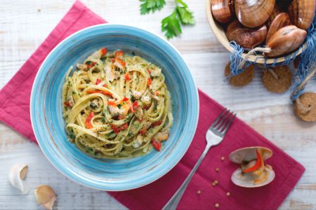 Tagliatelle aux artichauts et praires