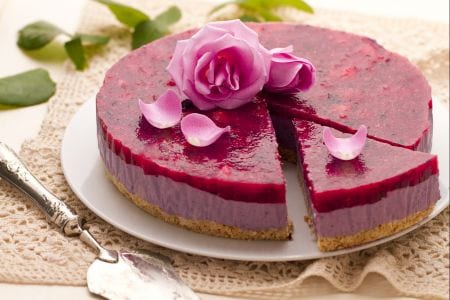 Cheesecake au parfum de roses