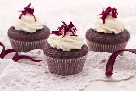 Cupcake aux carottes violettes