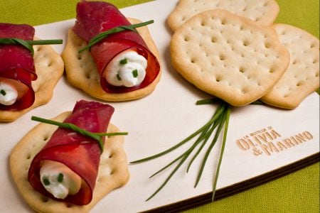 Fougasses avec roulés de bresaola