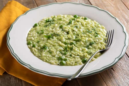 Risotto aux petits pois et menthe