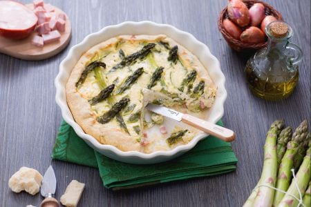 Quiche aux asperges et mortadelle