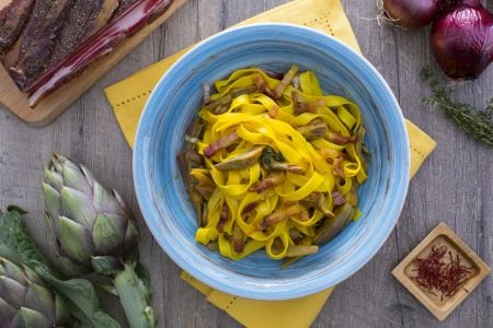 Fettuccine aux artichauts et pancetta