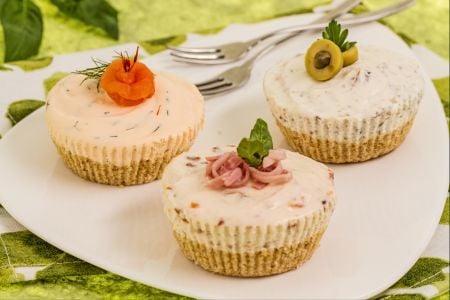 Trio de cheesecakes salés