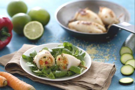 Calamars farcis au couscous