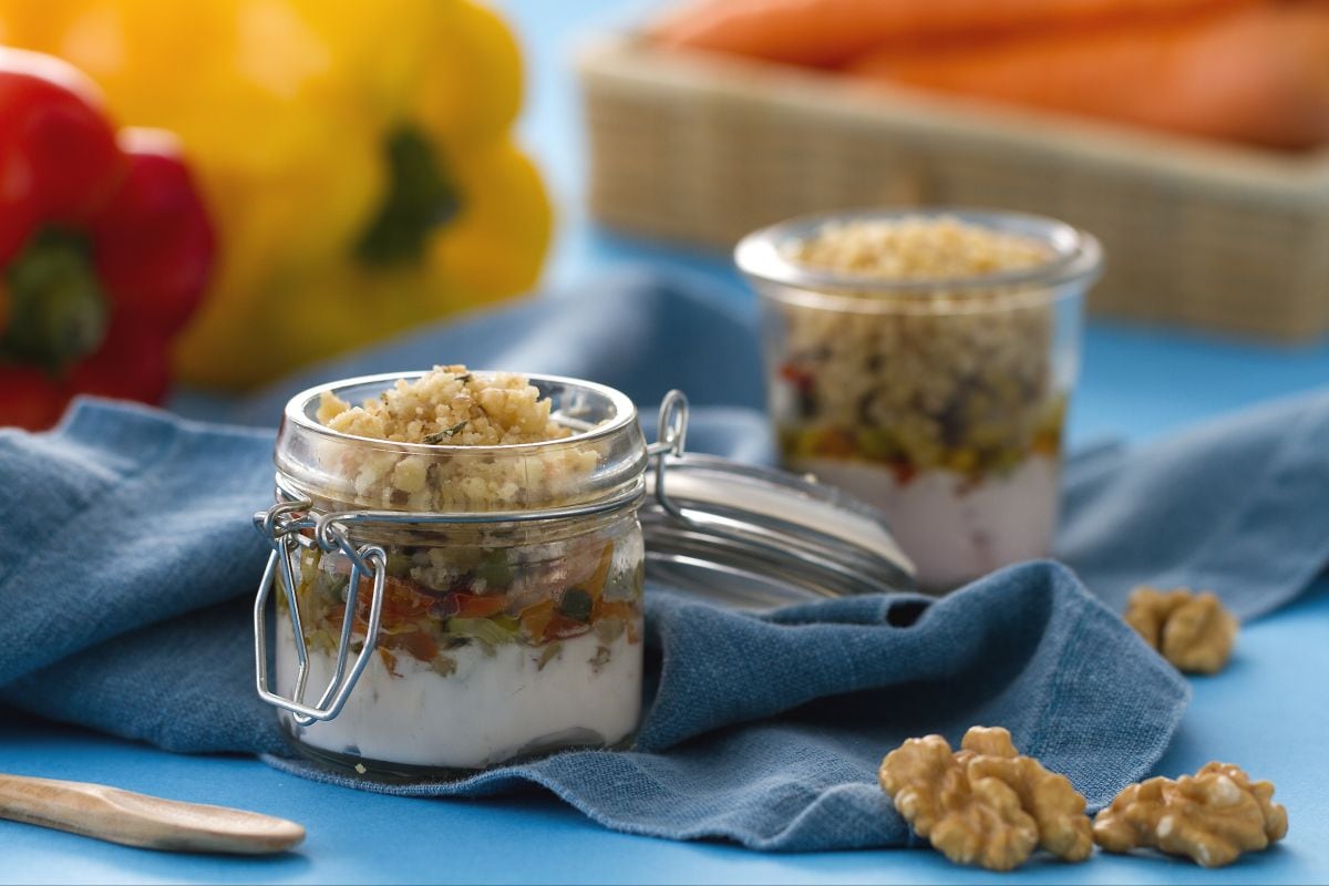 Mini crumble aux légumes et yaourt