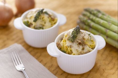 Timbales de tagliolini au ragoût blanc