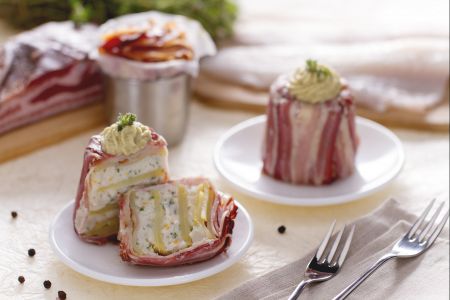Flan de cabillaud sur crème d'artichauts