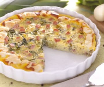 Quiche avec scarole et dés de jambon