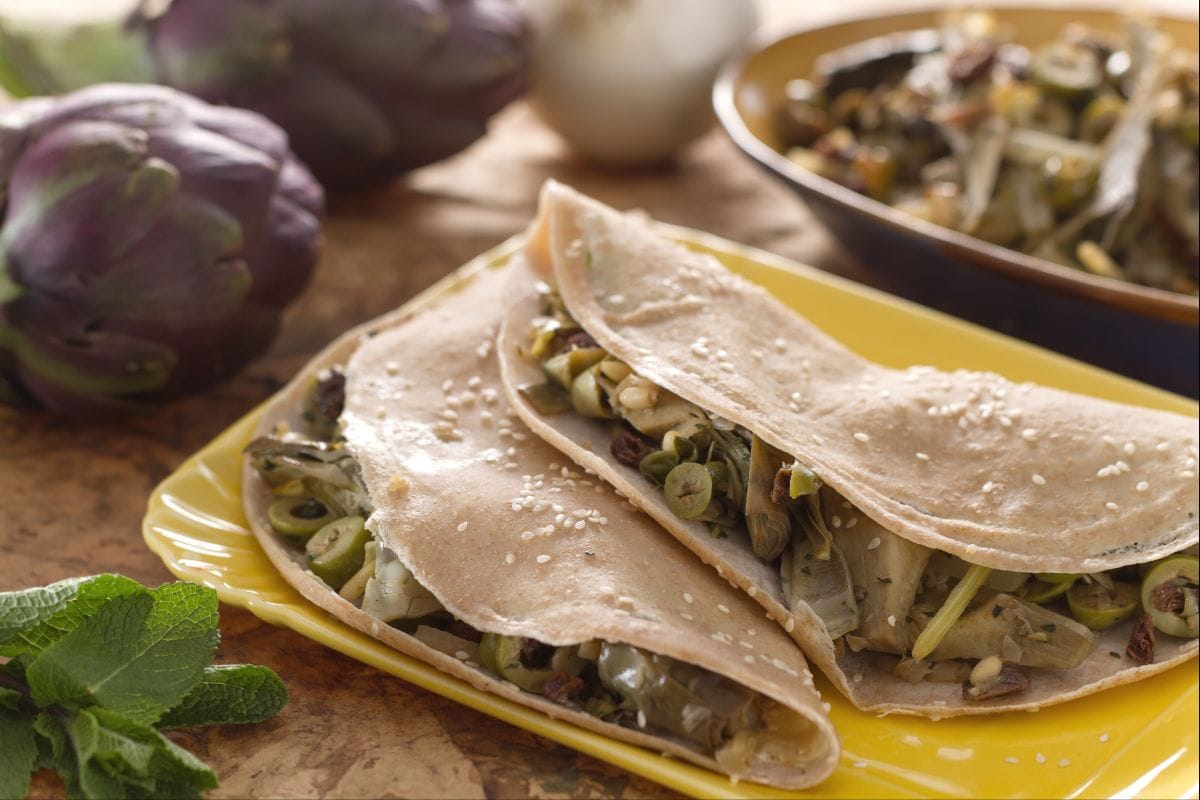 Crêpe d'épeautre avec caponata