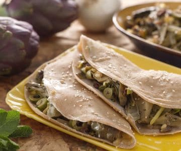 Crêpe d'épeautre avec caponata
