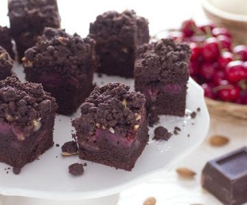 Crumb cake au chocolat et cerises