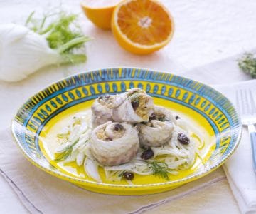 Filet de bar à l'orange sur salade de fenouil