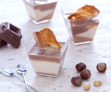 Verrine au gianduja et tuile à la noisette