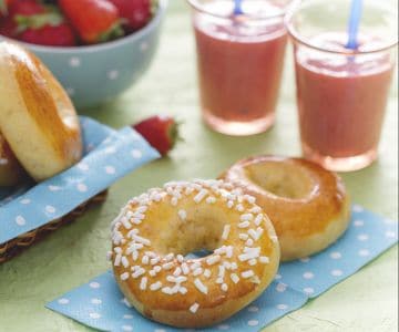 Beignets au four avec milkshake