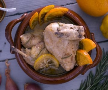Poulet en cocotte mariné aux agrumes