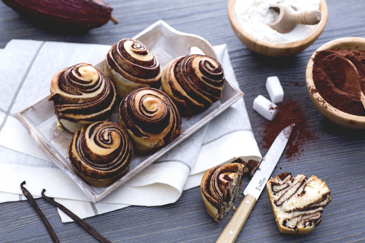 Brioches marbrées au cacao