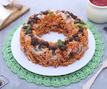 Couronne de pâtes gratinées