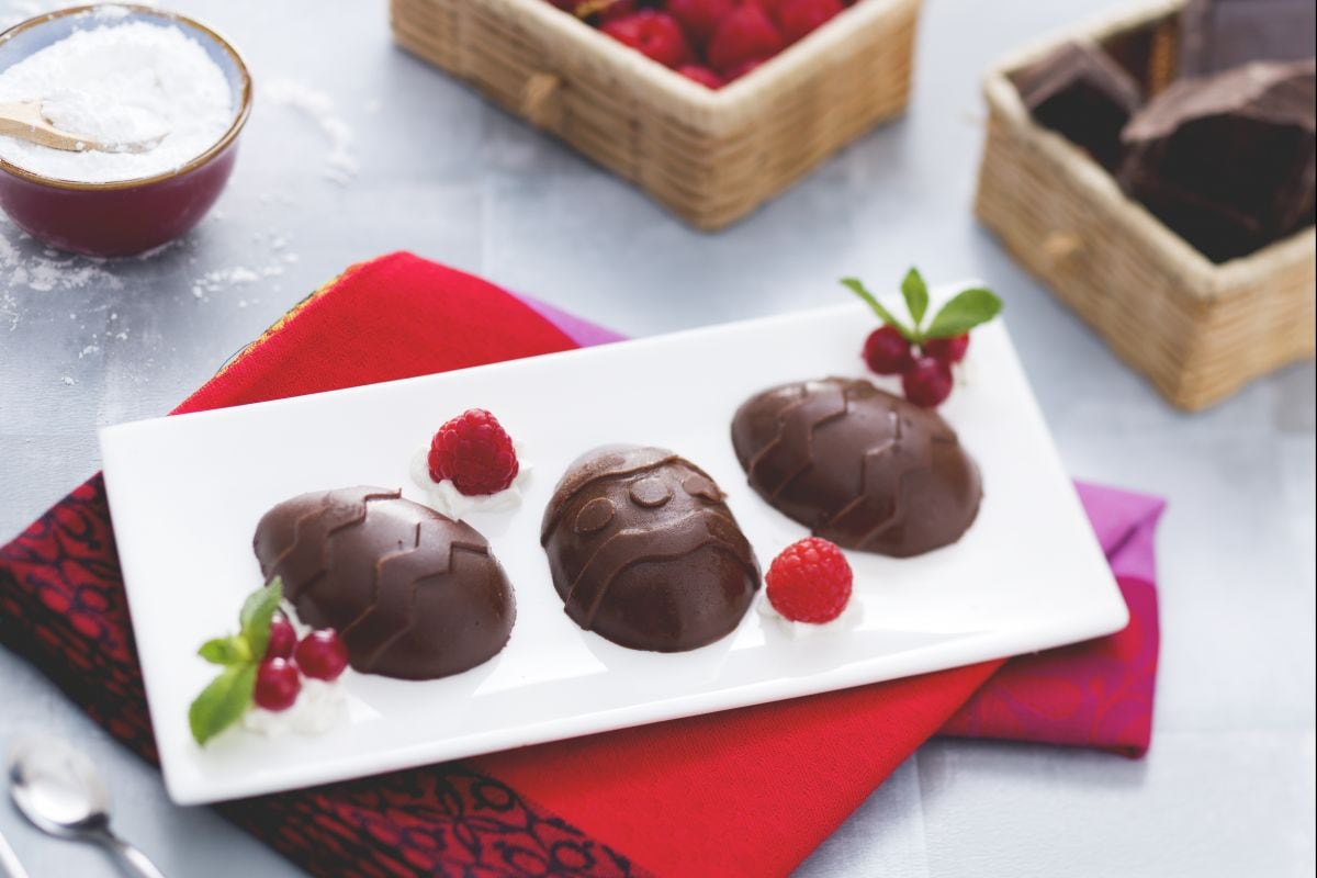 Œufs de panna cotta au chocolat