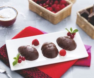 Œufs de panna cotta au chocolat