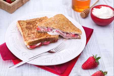 Pain perdu aux fraises et mascarpone