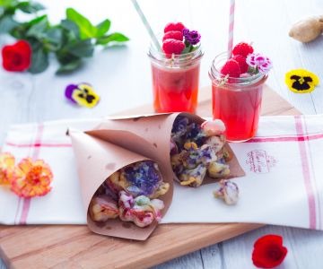 Apéritif de fleurs et fruits