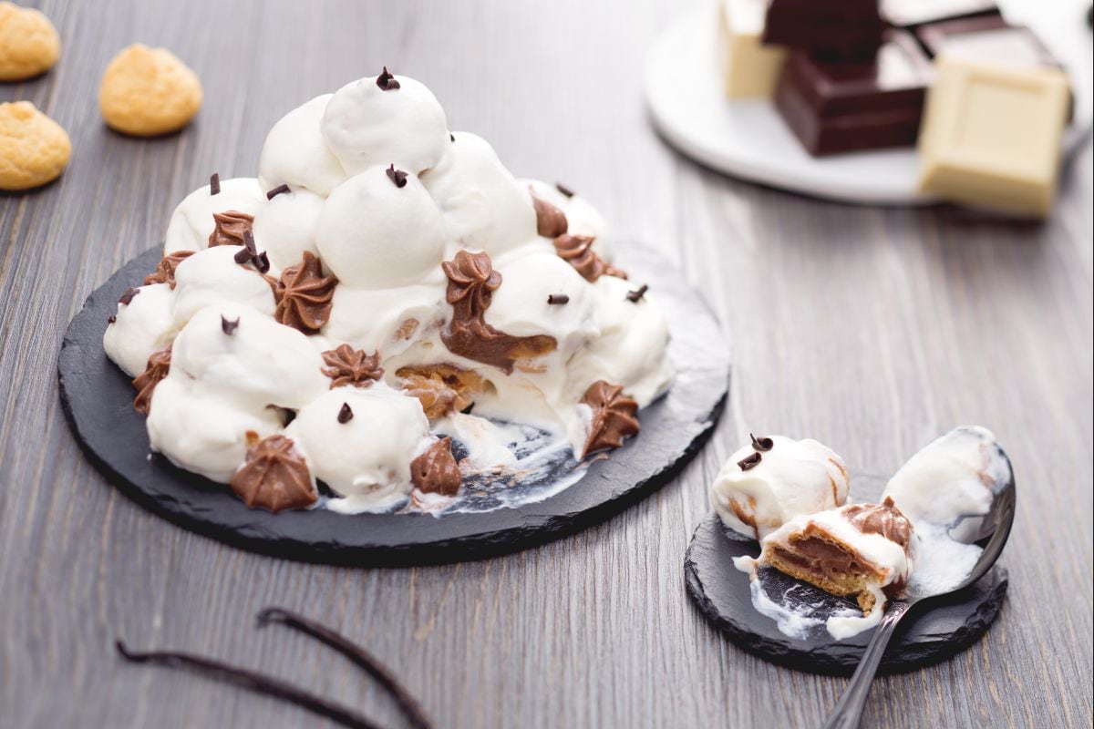 Profiteroles au chocolat blanc