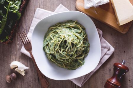 Spaghetti ricotta et épinards