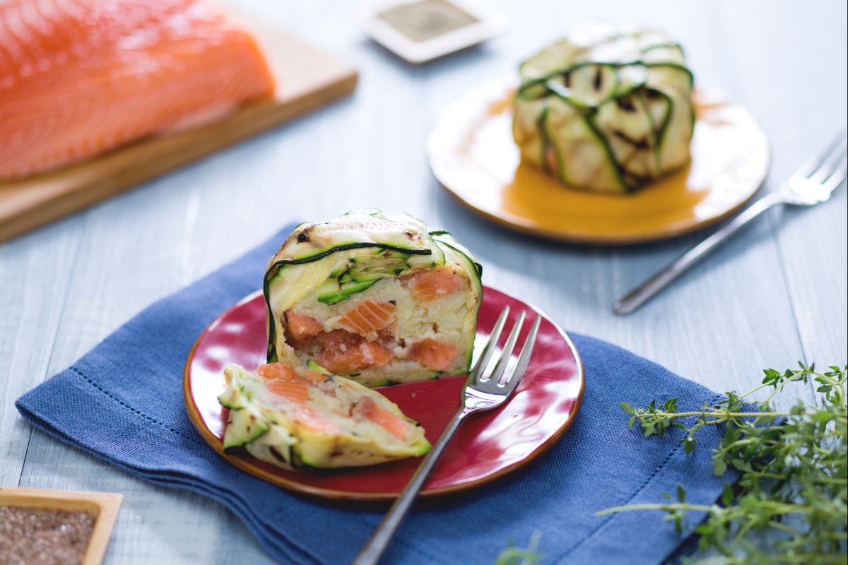 Timbale de saumon et courgettes