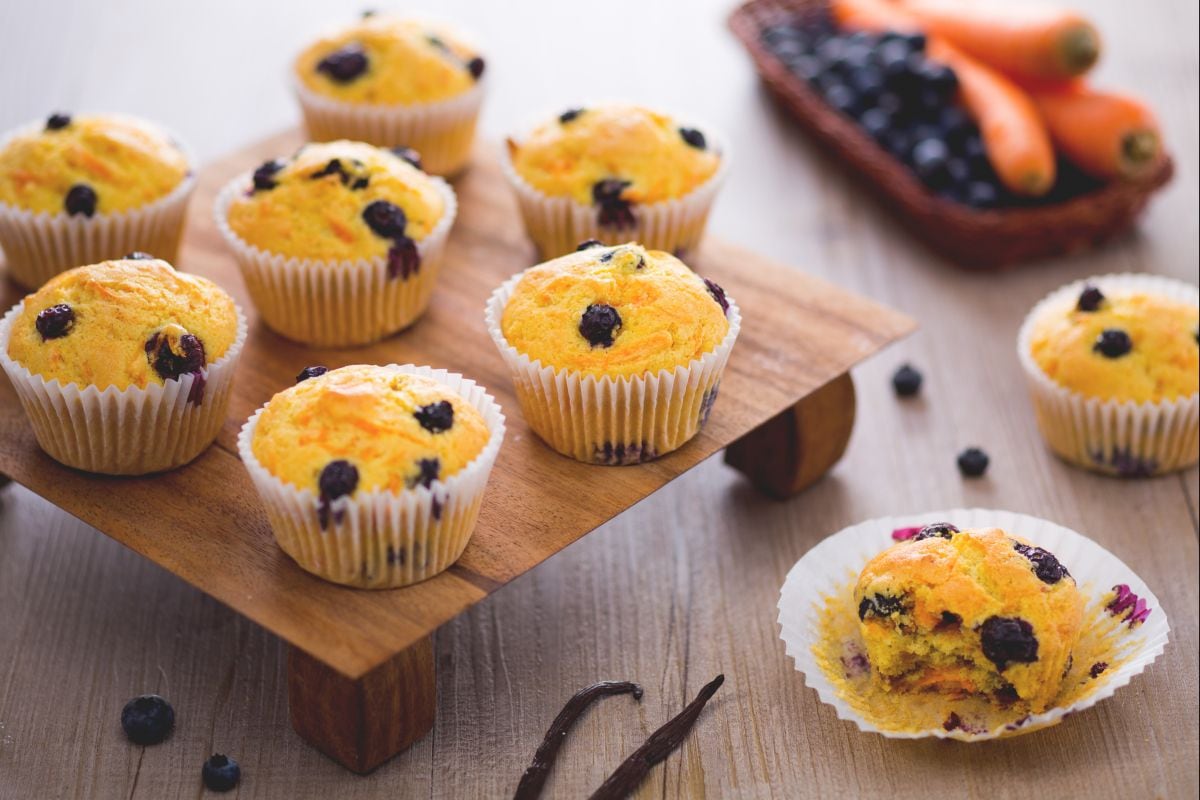 Muffins carottes et myrtilles