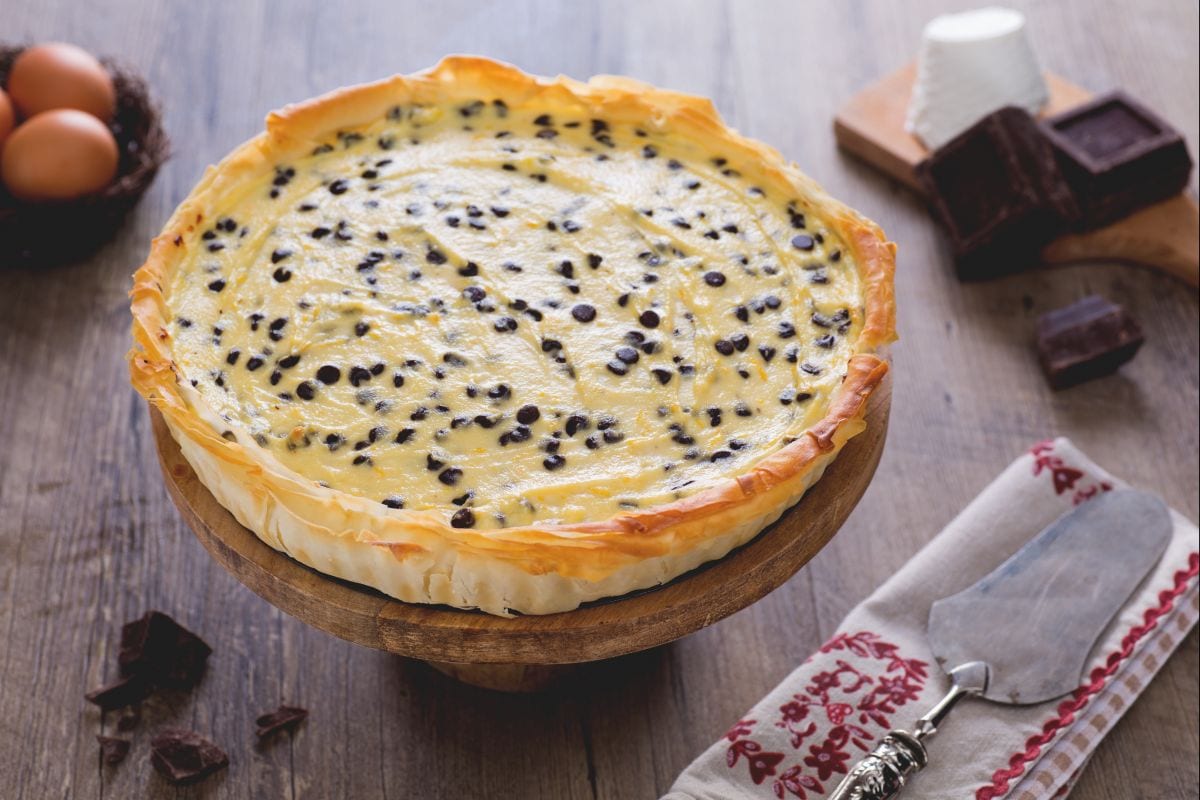 Tarte de pâte filo avec ricotta et chocolat