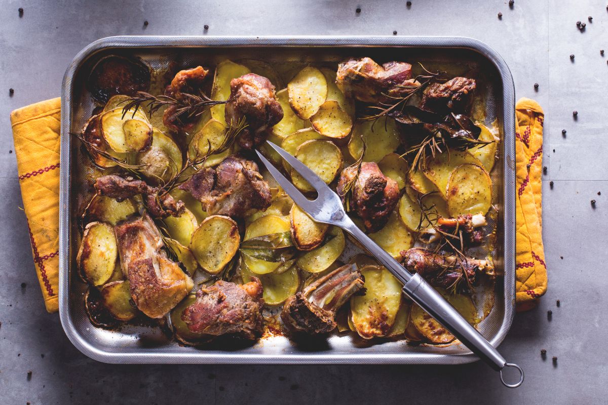 Chevreau au four avec pommes de terre
