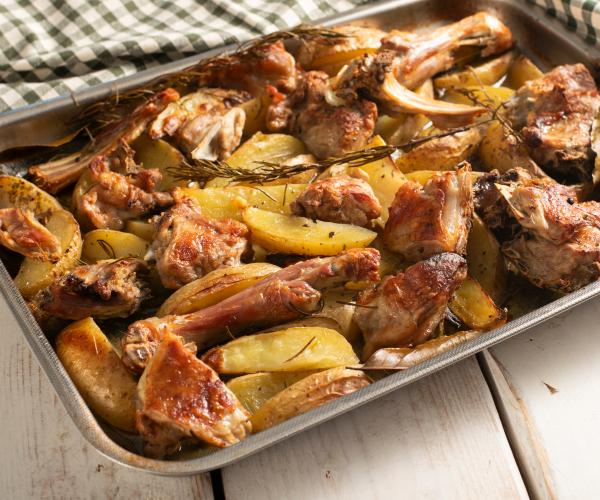 Chevreau au four avec pommes de terre