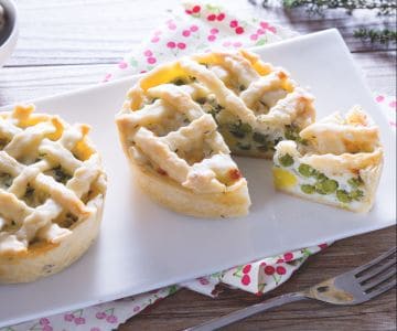 Petites tourtes pasqualine aux petits pois