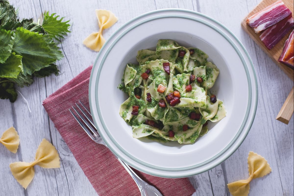 Farfalle au pesto d'orties