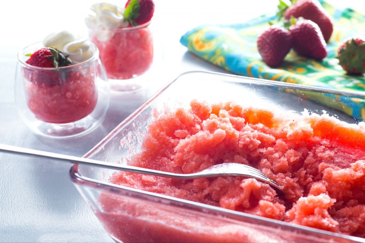 Granité à la fraise