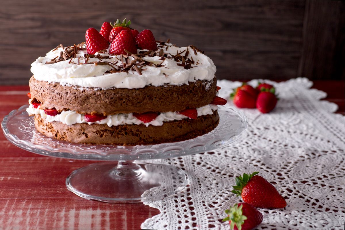 Gâteau chocolat et fraises