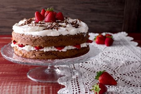 Gâteau chocolat et fraises