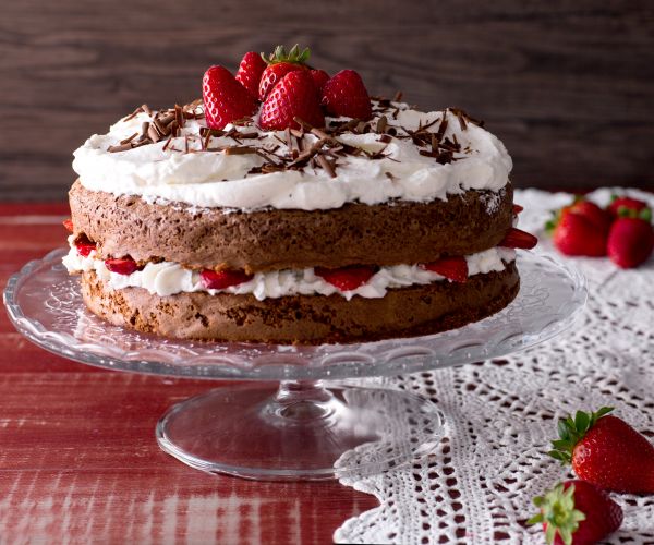 Gâteau chocolat et fraises