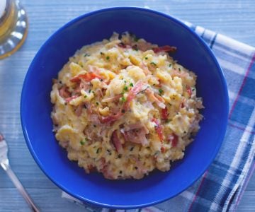 Spätzle à la crème et au speck