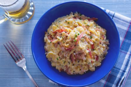 Spätzle à la crème et au speck