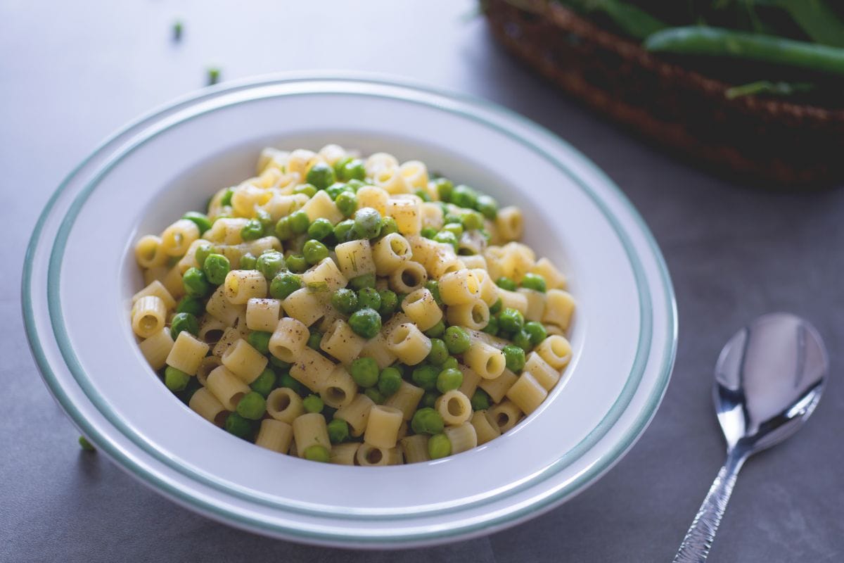 Pâtes et petits pois