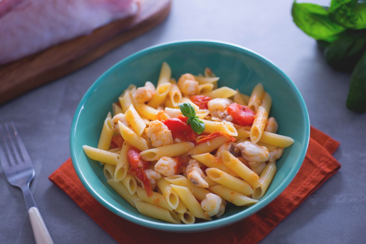 Penne à la lotte et tomates cerises