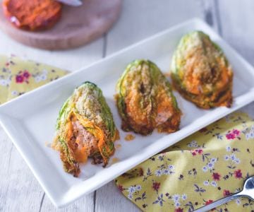 Fleurs de courgette au four