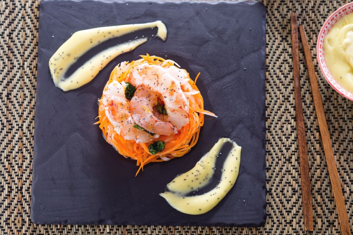 Salade de daikon et crevettes