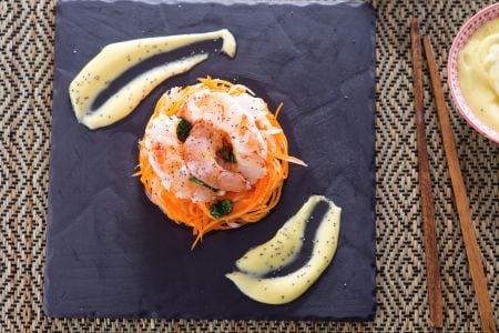Salade de daikon et crevettes