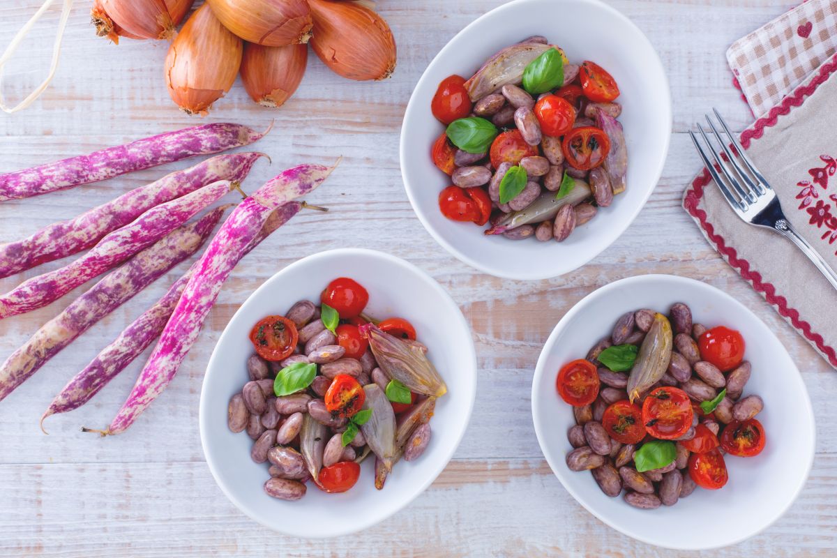 Salade de haricots borlotti frais