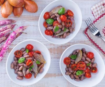 Salade de haricots borlotti frais